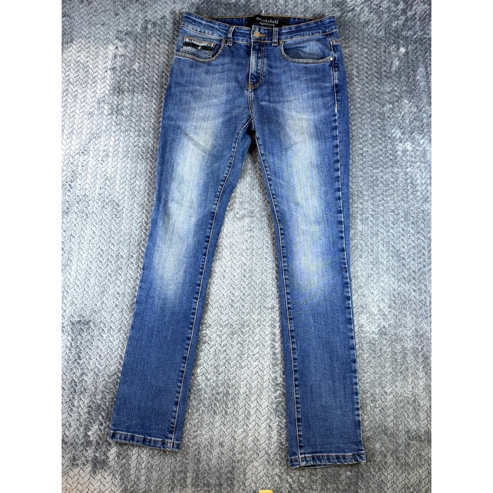 Brooksfield Jeans Mens 38 Blue Denim Cotton Dark Wash Straight Leg Mid Rise